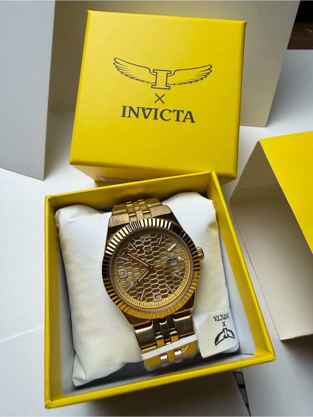 Invicta Men's Specialty I 40mm Gold Tone Patterned Dial Bracelet Watch